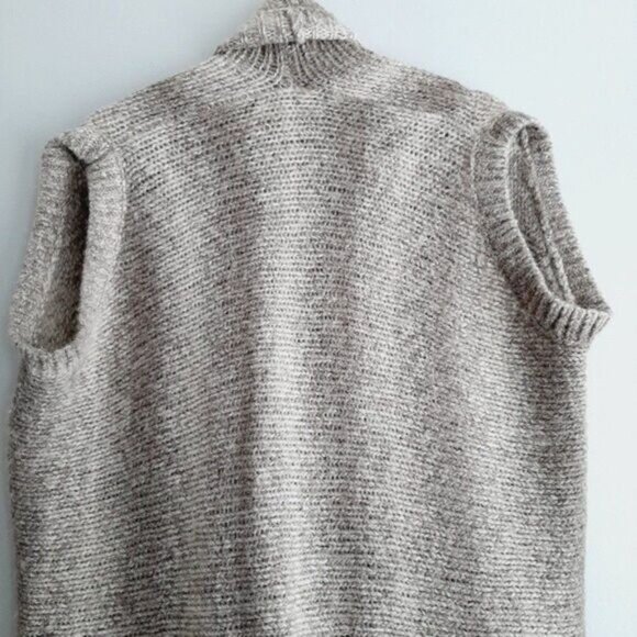 360 SWEATER / Open Front Chunky Knit Cardigan Sweater w/ Pockets Oatmeal Sz S - Picture 7 of 11